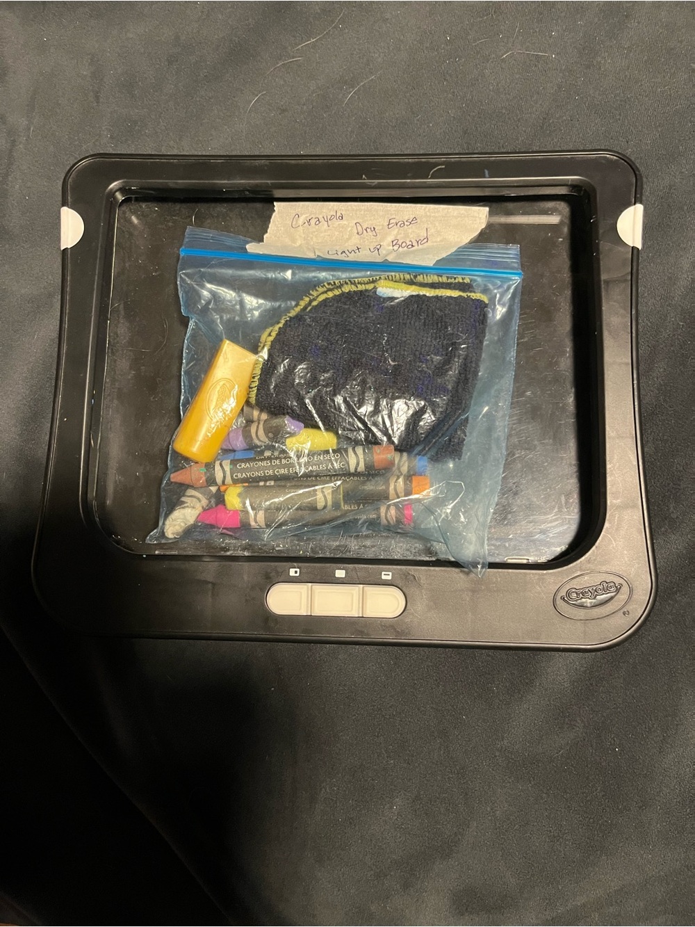 Crayola Black Light-Up Travel Drawing Board with Assorted Crayons